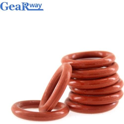 Gearway Red Silicon O Ring Seal 5mm CS O Ring Sealing Gasket 155/160/165/200/205/210mm OD VMQ 55SH Hardness O Ring Seal Washer