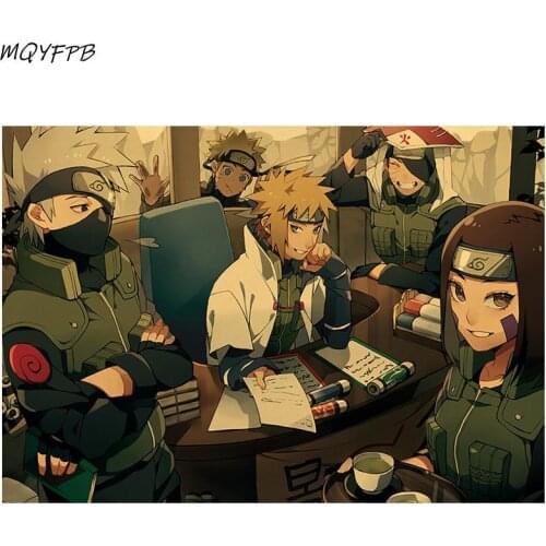 Japanese Anime Kraft Paper Poster Home Room Bedroom Wall Decorative Painting Core 50.5x35cm