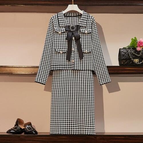 High Quality 2020 Autumn Winter Knitted Skirt 2 Piece Set Women Crop Top Sweater Cardigan Coat + High Waist Tassel Skirt Sets