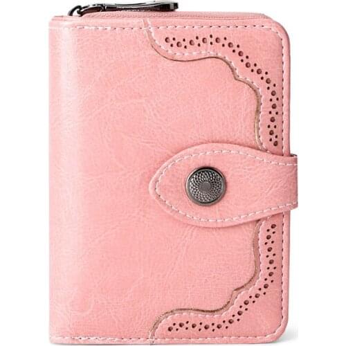 Women Wallet Cow Leather Purse Hasp Wallet Female Short Small Purse Female Fashion Card Holder Zipper Ladies Wallet Coin Purse