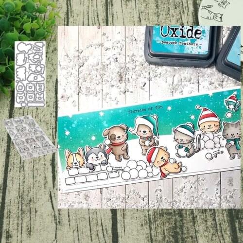 Winter animal Transparent Silicone Metal cutting dies and Clear Stamps Seal for DIY scrapbooking photo album Decorative