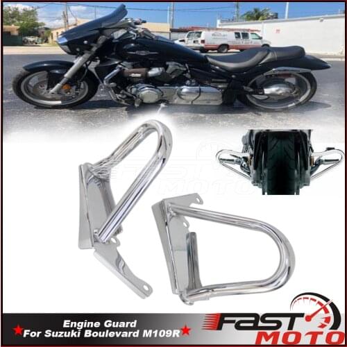 1 Pair Steel Chrome Engine Guard Highway Crash Bar Bumper Protection Motorcycle Accessories For Suzuki Boulevard M109R 2006-2014