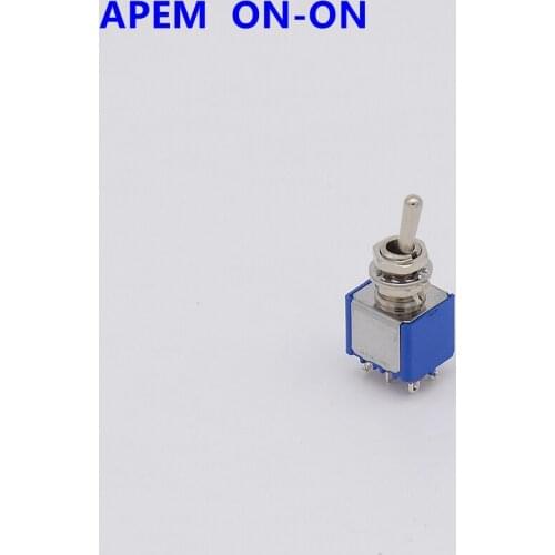 1 Piece APEM ON-ON 2-way DPDT Mini Toggle Switch for Electric Guitar or Bass US(Origin)