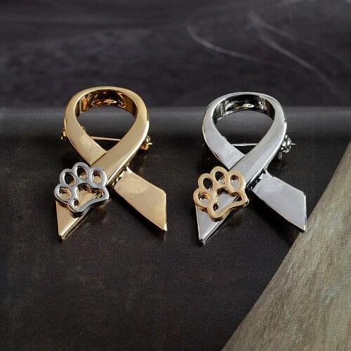 1 Pc Cartoon Paw Brooches Scarf Shaped Cravat Tie Badge Collar Lapel Pin Against Animal Abuse Awareness Pin Clothing Decor Women