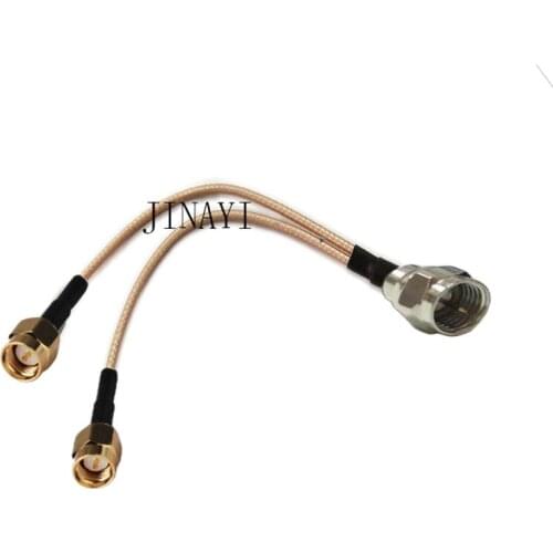 10pcs F Plug Male to 2 SMA Male Connector RF RG316 Pigtail Y Extension Cable 10/15/20/30/50cm /1m