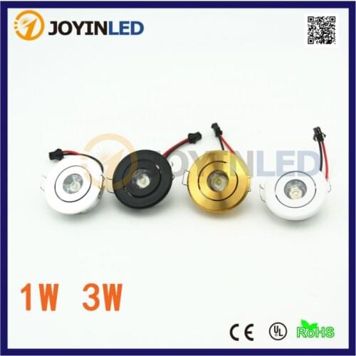 10pcs Round Mini led spot downlight 3W White Black Silver Gold cabinet lamp AC85-265V include led driver mini light