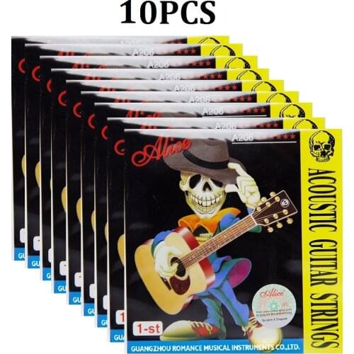 10pcs Alice A206 1-st Strings 011 inch Steel Acoustic Guitar Strings Single E 1-st strings
