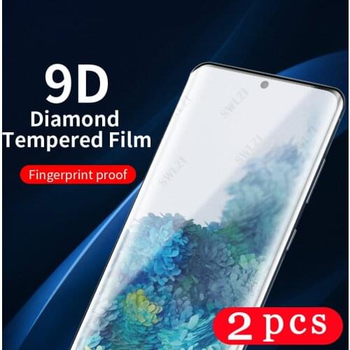 2-1Pcs full glue for Samsung Galaxy S7 edge S8 S9 plus S10 lite S10E S20 FE S21 ultra phone screen protector tempered glass Film