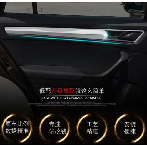 High Quality 4Pcs ABS Chrome Car Door Interior Handle Cover Door Bowl Decorations for Skoda Kodiaq 2017 Car Styling Accessory