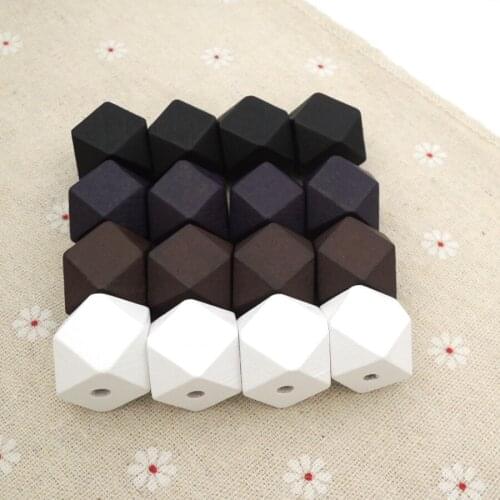 40pcs geometric wood bead 20mm BLACK WHITE COFFEE PRUPLE FOR JEWELRY WHOLESALE chunky MIX 4 COLORS EA481