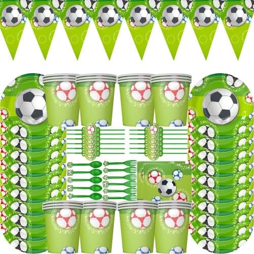 42pcs/lot World Football theme birthday party tableware Tablecloth for football party Kids Favor Boys Party Decoration