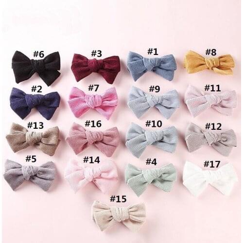 50 Pcs Corduroy Solid Hair Clips Wholesale Barettes Hair Bows Snap Clips For Baby Girls Hair Accessories Infant Headwear Korean