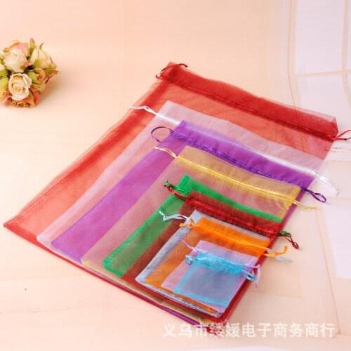 50 pieces Plain Mesh yarn Bouquet Gift candy bag Festive party gauze bag gift bag