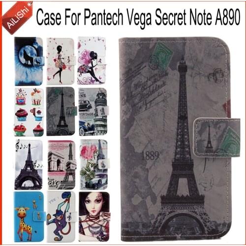 AiLiShi Factory Direct! For Pantech Vega Secret Note A890 Case Flip Stand Wallet Leather Case Cover Bag 100% Special Accessories