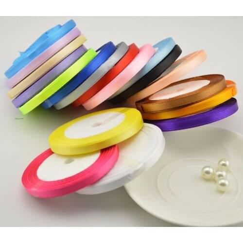 New Fashion (25 yards/roll ) 1/4" (6mm) Single Face Satin Ribbon DIY Webbing Decoration Ribbon Gift Christmas Ribbons Wholesale