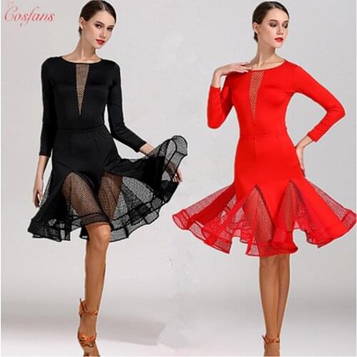 Ballroom Costume Leotard Women Lady Evening Party Dress competition dresses professional dancer wear Latin Dance Top and Skirt