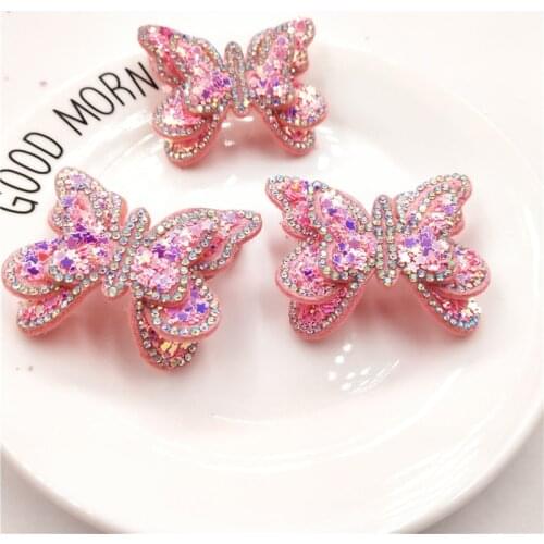 Glitter Butterfly sequin Padded Appliques for DIY Accessories Craft Handmade Decoration