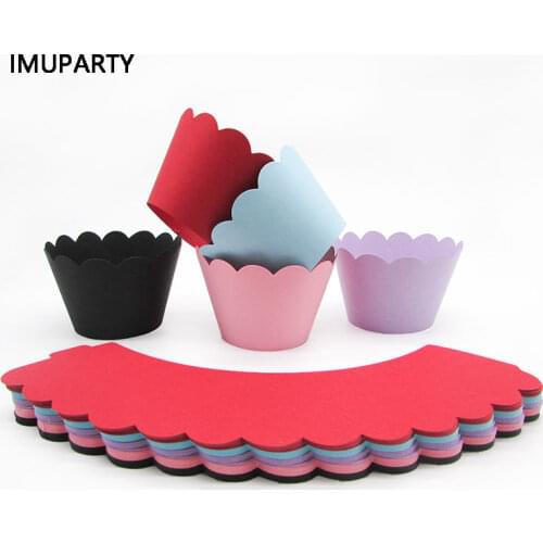12pcs/set Macaron Color Cupcake Wrappers Paper Pink Yellow Blue Wedding Decorations Birthday Party Supplies Dessert Table Decor