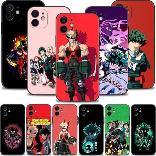 Case For iPhone 12 11 Pro Max 12 Mini X XR XS Max 7 8 6s Plus SE 2020 Shockproof Soft Cover Japan Anime My Hero Academia