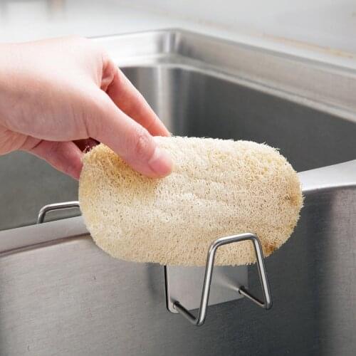 Stainless Steel Sink Sponge Holder Drainer Storage Rack Sink Caddy Hanging Rag Drying Shelf Kitchen Supplies Rack Sink Organizer
