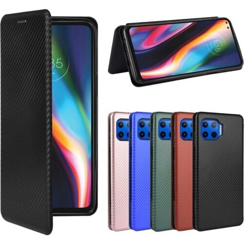 For Moto G 5G Plus Case Carbon Fiber Flip Leather Case For Motorola Moto G 5G Plus Case Cover For Motorola G 5G Plus