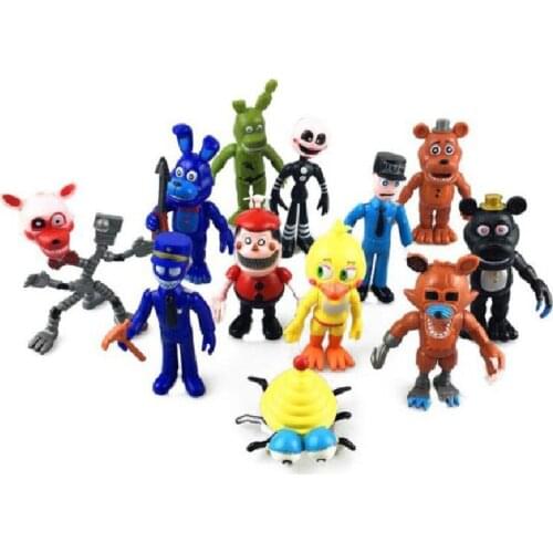 12pcs At Five Nights Security Breach Series Pvc Action Figures Bonnie Foxy Toys Fazbear Bear Doll Model FNAF Toys For Kids Gifts