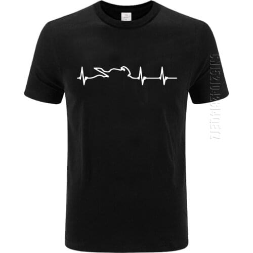 Men T Shirts Heart Electrocardiogram Of Motorcycle Race Players Summer Funny Crew Neck Cotton Male Oversized T-Shirt