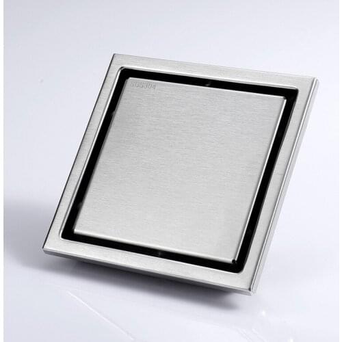 HIDEEP stainless steel floor drain 150mm large displacement hidden tileable deodorant floor drain floor drain wholesale