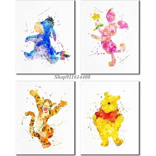 Disney Canvas Painting Anime Winnie The Pooh Bear Poster and Prints Cartoon Tigger Wall Art Pictures for Kids Bedroom Home Decor