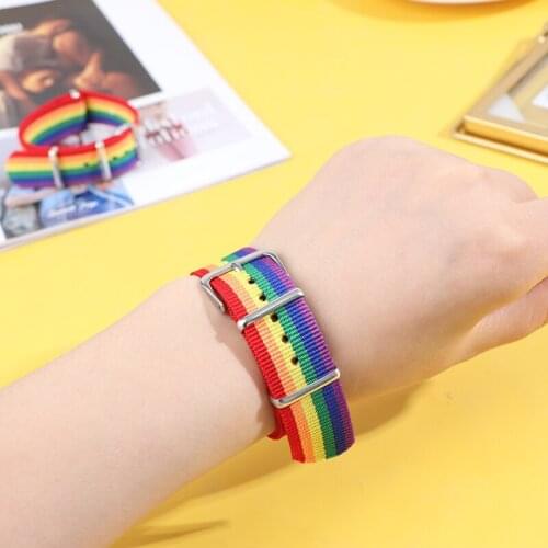 Lesbians Gays Bisexuals Transgender Bracelets Nepal Rainbow for Women Girls Pride Woven Braided Men Couple Friendship Jewelry