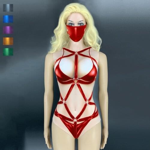Nightclub Personality Party Face Masks Nude Bodysuit Stage Performance Clothing DS Gogo Sexy Rave Outfit Female Wear DNV13030