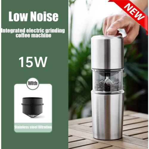 Refillable Stainless Steel Ceramic Grinding Electric Core Coffee Grinder Adjustable USB Charging Grinding Bean Brewing Integrate