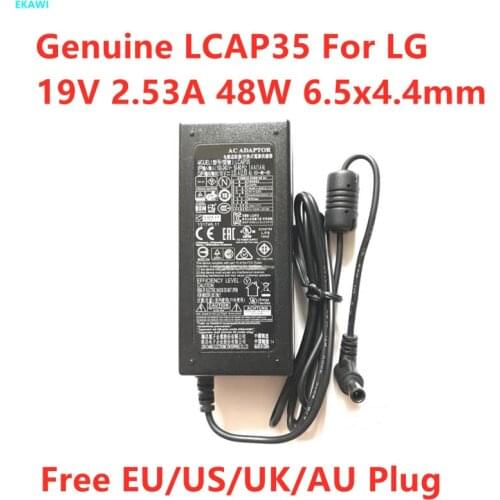 Original LCAP35 19V 2.53A 48W 6.5x4.4mm AC Adapter For LG 32 inch TV E2242C E1942C IPS224T Monitor Display Power Supply Charger