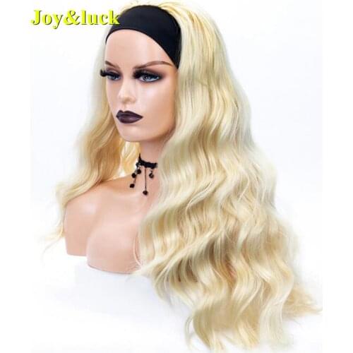 Headband Wig Synthetic Wavy Long Blonde Natural Wave Hair Wigs For Women Daily Or Party Use Womens Wigs