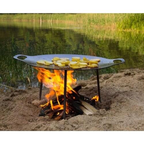 Portable barbecue grill forged iron barbecue pan bonfire basin frying pan outdoor camping courtyard bbq stove 146-3