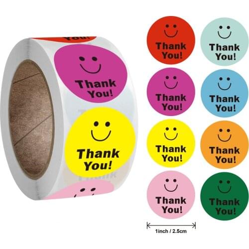 Smiley Face Sticker 500 Pcs/roll for Kids Reward Sticker Yellow Dots Labels Happy Smile Face Expression Sticker Kids Toys