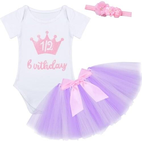 Christmas Baby Girls Clothes Sets Princess Dress up Romper Tops Lace Tutu Skirt Birthday Party Costume with Flower Headband