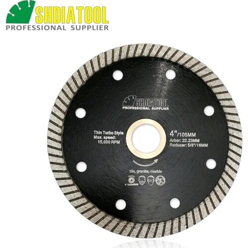 SHDIATOOL 1pc 105MM Hot pressed superthin diamond turbo blade for hard material ceramic tile granite cutting Disc
