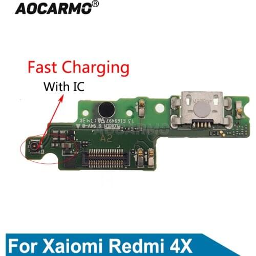 Aocarmo For Xiaomi Redmi 4X 4x USB Fast Charging Port Charger Dock Connector Mic Microphone Flex Cable Replacement Repair Part