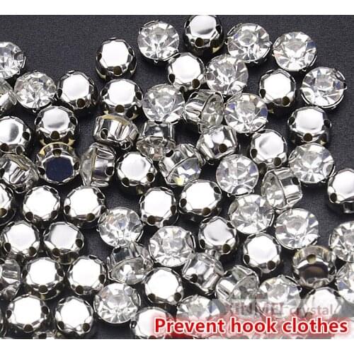 Prevent Hook Clothes 100pcs/Bag Crystal Rhinestone Sew On Stones With D Claw Setting Glass 4mm 5mm 6mm 8mm 10mm Wedding Decorate