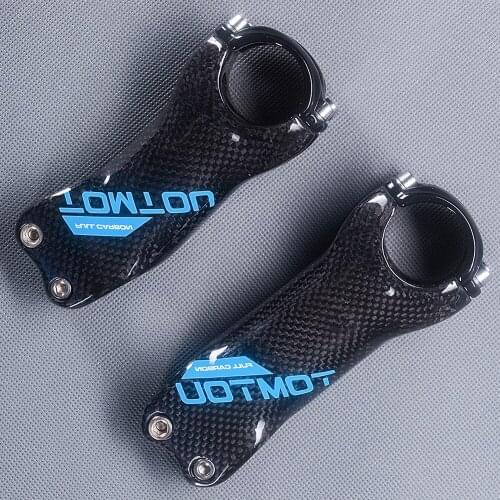 TomTou Full carbon Fibre Bicycle Stem 6/17 Degree Road MTB Bike Stem 3K Glossy 31.8*70/80/90/100/110/120/130mm Blue - T08T59