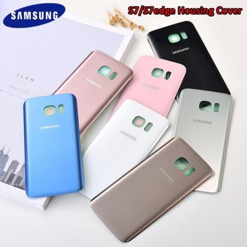 Samsung Battery Back Housing Cover Official S7 / S7 edge G935F G935 Glass Door Rear Replacement Phone Protection Case with Logo