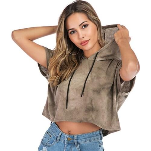 New Summer Women T-shirts Short Sleeve Leisure Time Loose And Comfortable Gradient Sexy Hoodie Lady T Shirt