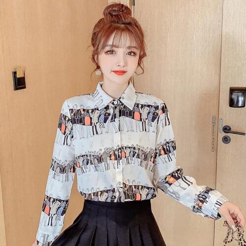 Fashion Long Sleeves Button Women Loose Top Chiffon Casual Office Blouse Shirt Shirts Women Fashion Blouses Women Casual Tops