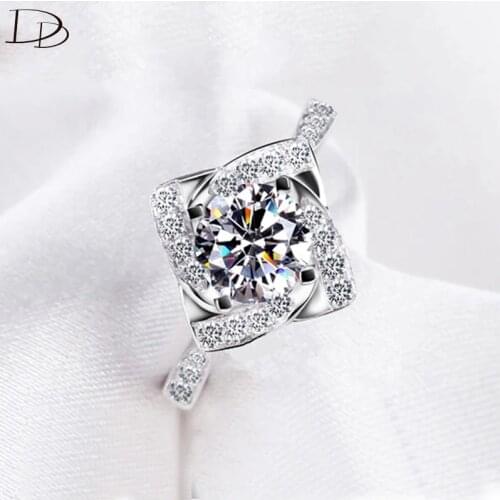 Fashion Rings For Women Silver Color Wedding Ladies Engagement Band Ring Love AAA Zircon Jewelry Bague Female Anillos Gifts D099