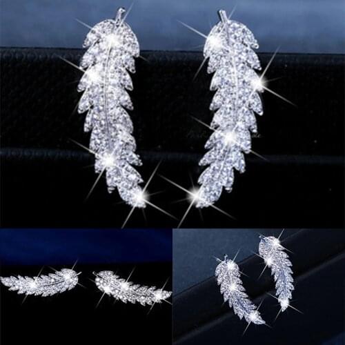 Stud Earrings For Women Delicate Leaf Shaped Gold and Silver-Colour Party Daily Gift Fashion Jewelry