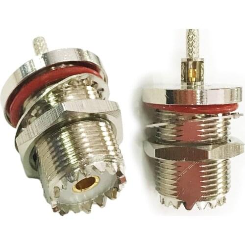 10pcs UHF Female SO239 Waterproof Windows Crimp for RG174 RG316 LMR100 Pigtail Coaxial Cable Adapter Connector