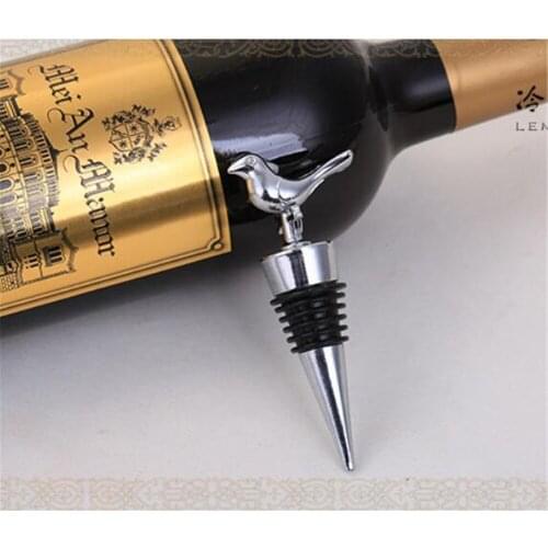 10 pcs Bar Chrome Love Bird Wine Stopper Bridal Wedding Gift Wine Bottle Stopper Wine Pourer Vinhos Stoppers