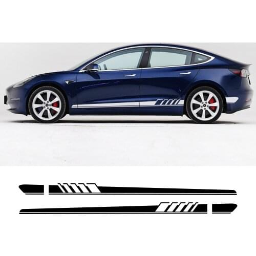 For Tesla Model 3 S X P100D 2Pcs Car Long Side Door Stickers Auto Vinyl Film Decals Styling Automobile Car Tuning Accessories