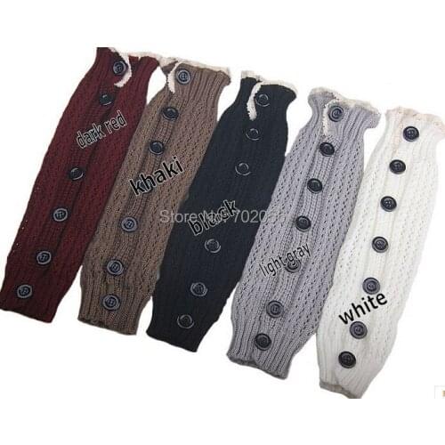 2016 button down lace tri legwarmers Boot Cuffs knit boot topper shark tank leg warmers OEM available #3743